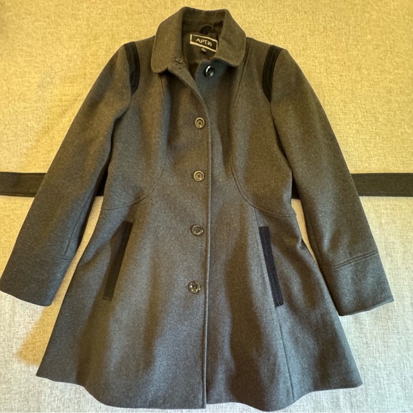 Apt 9 Women's Charcoal Gray Wool Blend Pea Coat - Picture 9 of 15